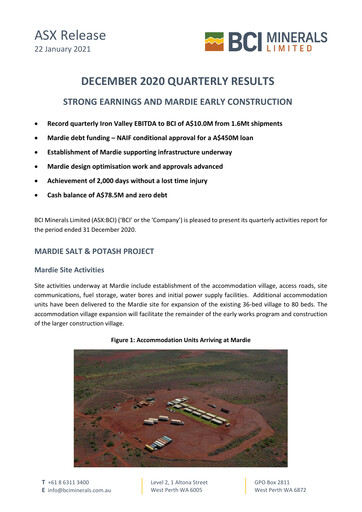 Thumbnail BCI Minerals Limited Quarterly Report 2020-q4
