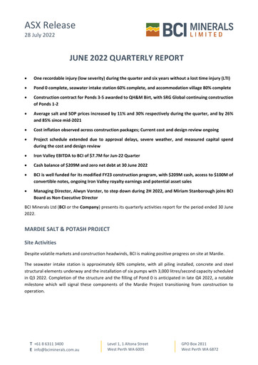 Thumbnail BCI Minerals Limited Quarterly Report 2022-q2