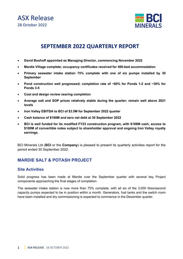 Thumbnail BCI Minerals Limited Quarterly Report 2022-q3