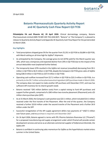 Thumbnail Botanix Pharmaceuticals Quarterly Report 2026-q3