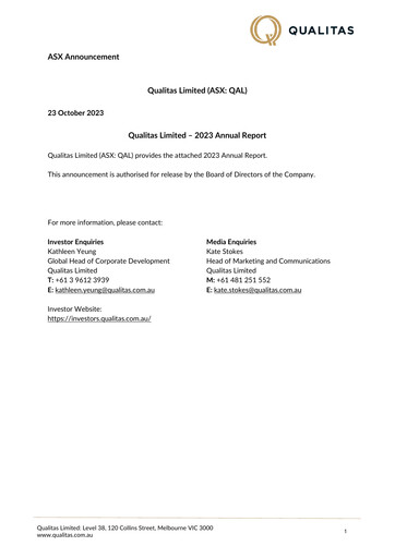 Thumbnail Qualitas Limited Annual Report 2023