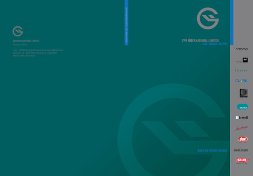 Thumbnail GWA Group Limited Annual Report 2007