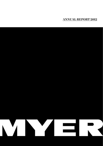 Thumbnail Myer Holdings Annual Report 2012