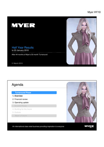 Miniature Myer Holdings Rapport semestriel 2010-h1