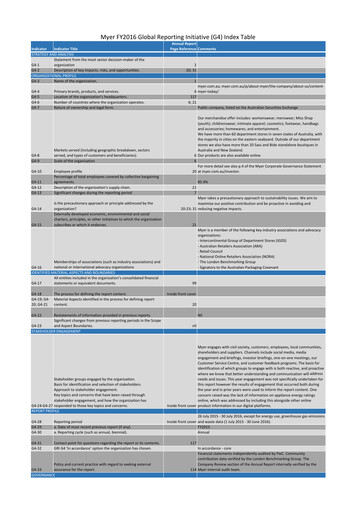 Thumbnail Myer Holdings Sustainability Report 2016