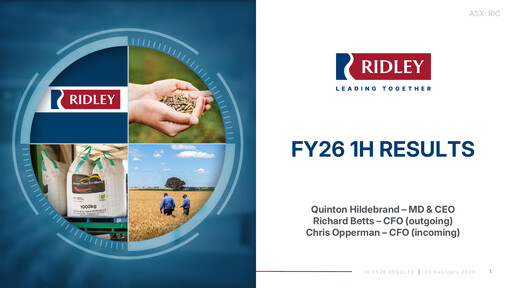 Vorschaubild Ridley Corporation Halbjahresbericht 2026-h1