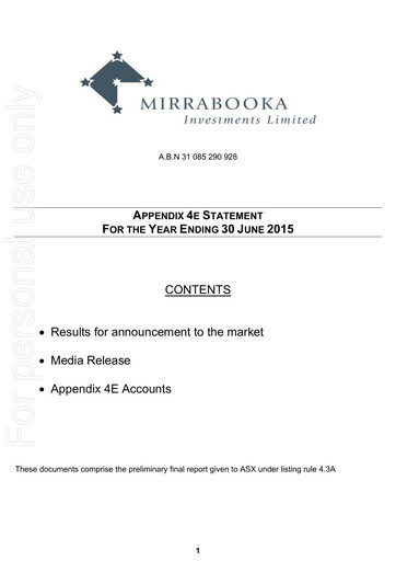 Thumbnail Mirrabooka Investments Limited Financial Statement 2015