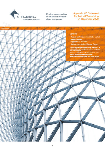 Thumbnail Mirrabooka Investments Limited Financial Statement 2021-h1