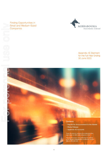 Thumbnail Mirrabooka Investments Limited Financial Statement 2023