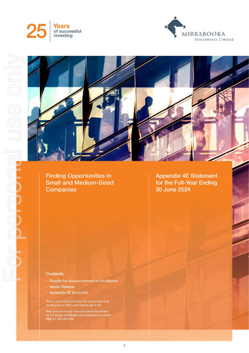 Thumbnail Mirrabooka Investments Limited Financial Statement 2024
