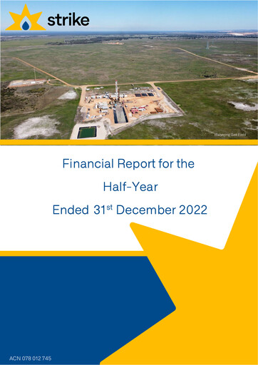 Thumbnail Strike Energy Half-year Report 2023-h1