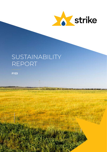Thumbnail Strike Energy Sustainability Report 2023