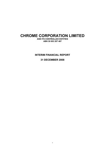 Thumbnail Pantoro Limited Financial Report 2009-h1