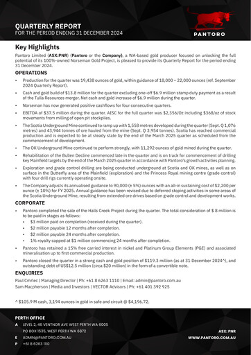 Thumbnail Pantoro Limited Quarterly Report 2024-q4