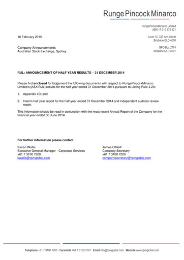 Thumbnail RPMGlobal Holdings Limited Financial Report 2015-h1