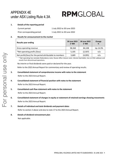 Thumbnail RPMGlobal Holdings Limited Financial Report 2023