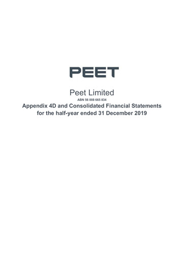 Thumbnail Peet Limited Financial Report 2020-h1