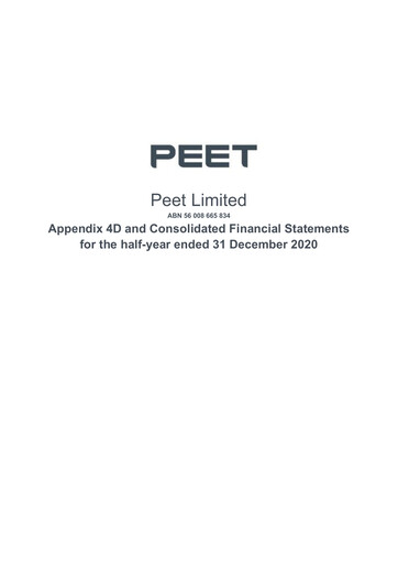 Thumbnail Peet Limited Half-year Report 2021-h1