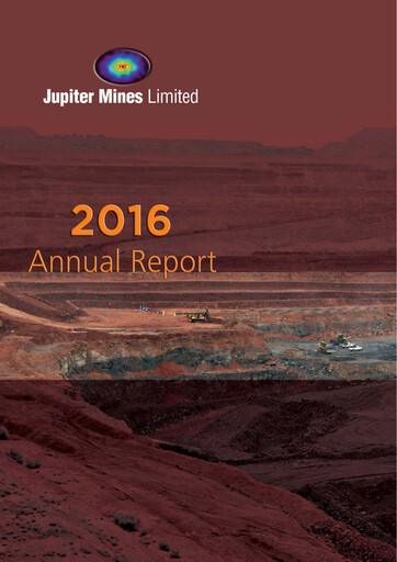 Thumbnail Jupiter Mines Limited Annual Report 2016