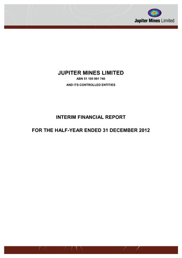 Thumbnail Jupiter Mines Limited Half-year Report 2013-h1