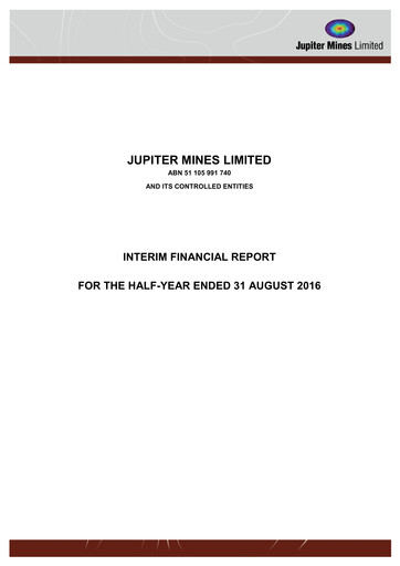 Thumbnail Jupiter Mines Limited Half-year Report 2017-h1