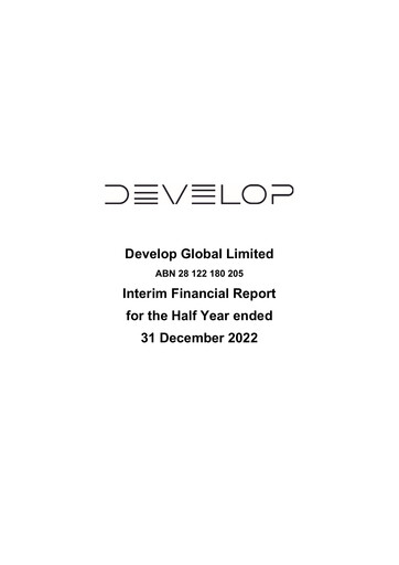 Thumbnail Develop Global Limited Half-year Report 2022-h1