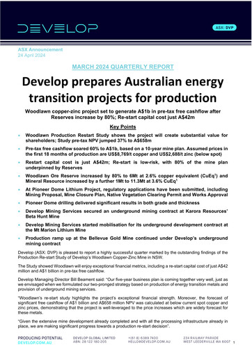 Miniature Develop Global Limited Rapport trimestriel 2024-q3