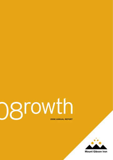 Thumbnail Mount Gibson Iron Annual Report 2008