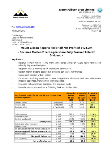 Thumbnail Mount Gibson Iron Financial Report 2012-h1