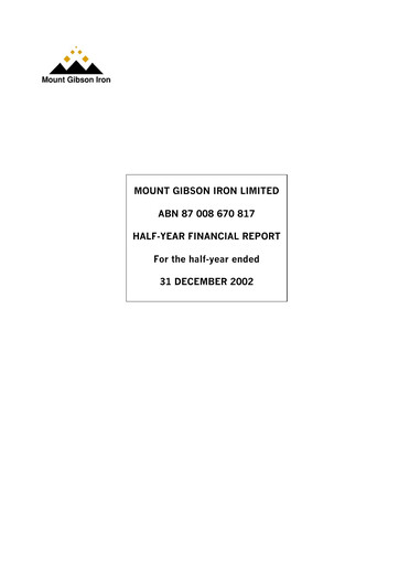 Thumbnail Mount Gibson Iron Half-year Report 2002-h1