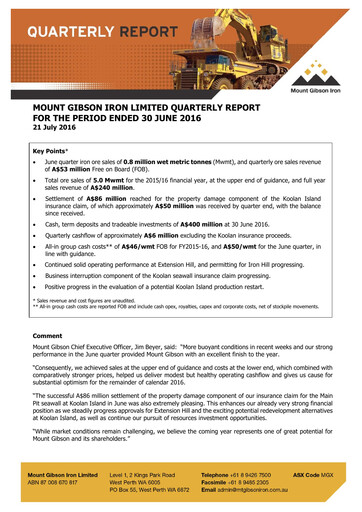 Thumbnail Mount Gibson Iron Quarterly Report 2016-q4