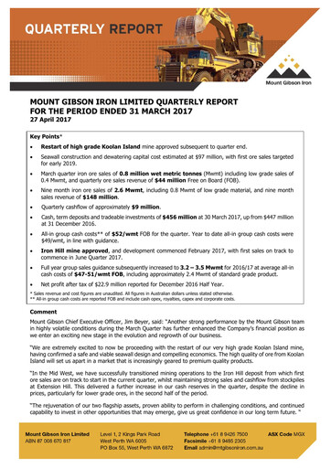 Thumbnail Mount Gibson Iron Quarterly Report 2017-q3