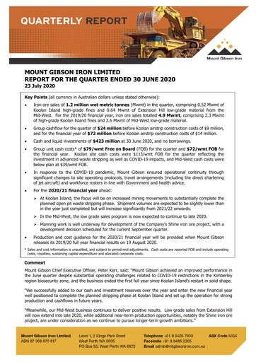 Thumbnail Mount Gibson Iron Quarterly Report 2020-q4