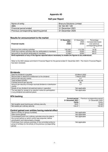 Thumbnail Bravura Solutions Financial Report 2022-h1