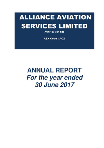 Thumbnail Alliance Aviation Services Annual Report 2017