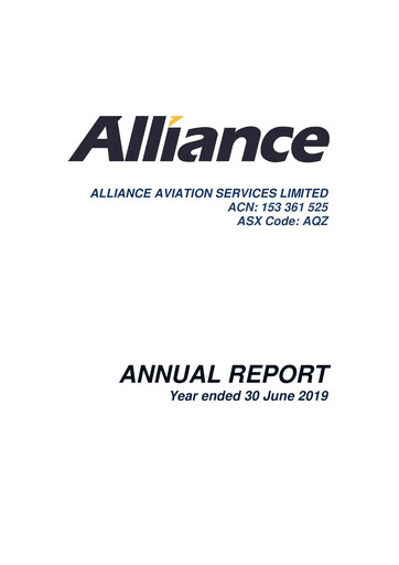Thumbnail Alliance Aviation Services Annual Report 2019