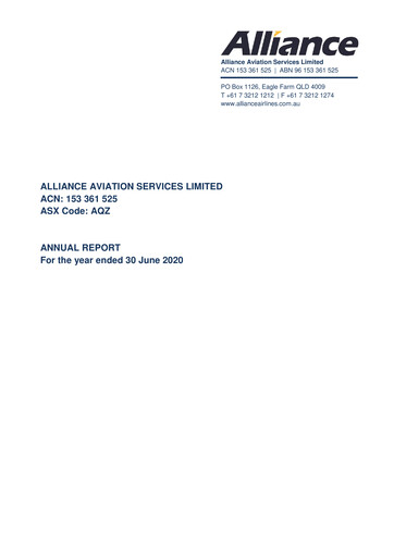 Thumbnail Alliance Aviation Services Annual Report 2020