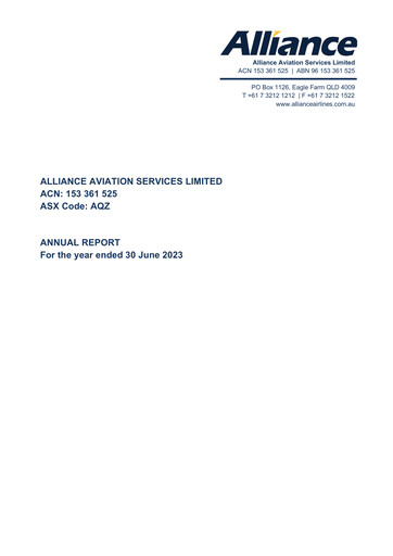 Thumbnail Alliance Aviation Services Annual Report 2023