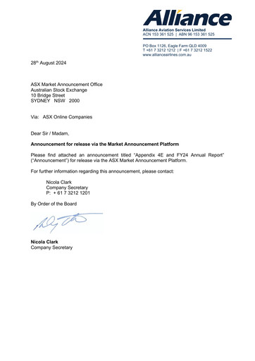 Thumbnail Alliance Aviation Services Annual Report 2024