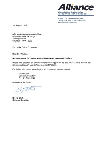 Thumbnail Alliance Aviation Services Annual Report 2025