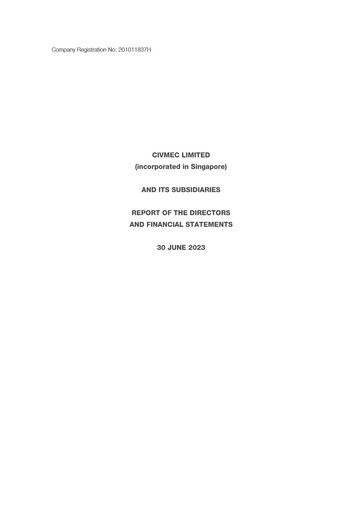 Miniature Civmec Limited Rapport financier 2023