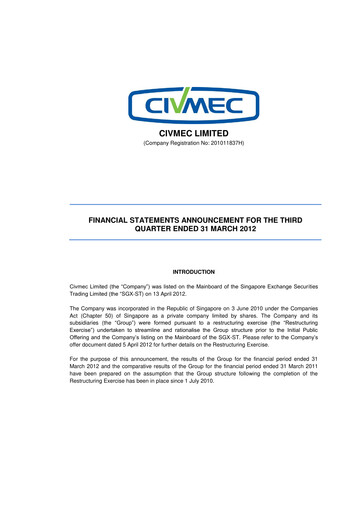 Thumbnail Civmec Limited Quarterly Report 2012-q3