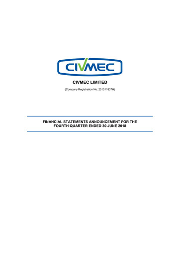 Thumbnail Civmec Limited Quarterly Report 2018-q4