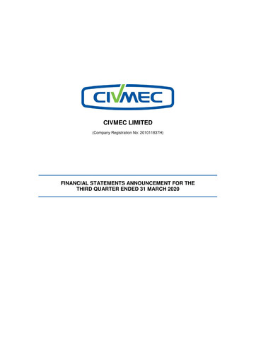 Thumbnail Civmec Limited Quarterly Report 2020-q3