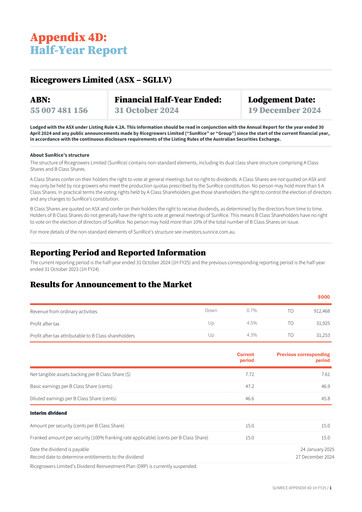 Thumbnail Ricegrowers Limited Half-year Report 2025-h1