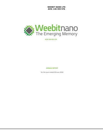 Thumbnail Weebit Nano Annual Report 2017-2018