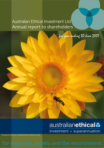 Vorschaubild Australian Ethical Investment Limited Jahresbericht 2007