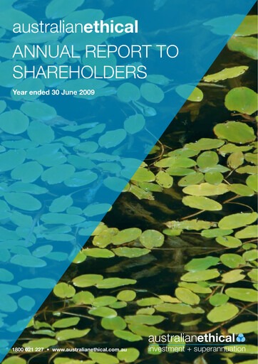 Vorschaubild Australian Ethical Investment Limited Jahresbericht 2009