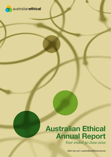 Vorschaubild Australian Ethical Investment Limited Jahresbericht 2012