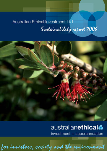 Vorschaubild Australian Ethical Investment Limited Nachhaltigkeitsbericht 2006